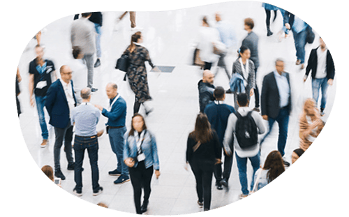 Crowd of people walking